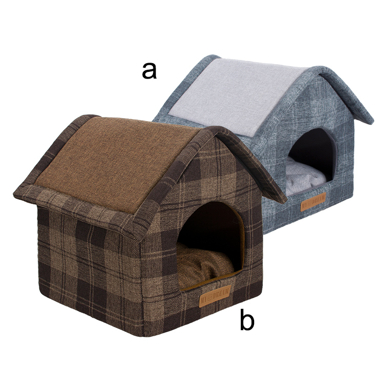 Manufacturer Wholesale Small Dog Cat House Brown Grey