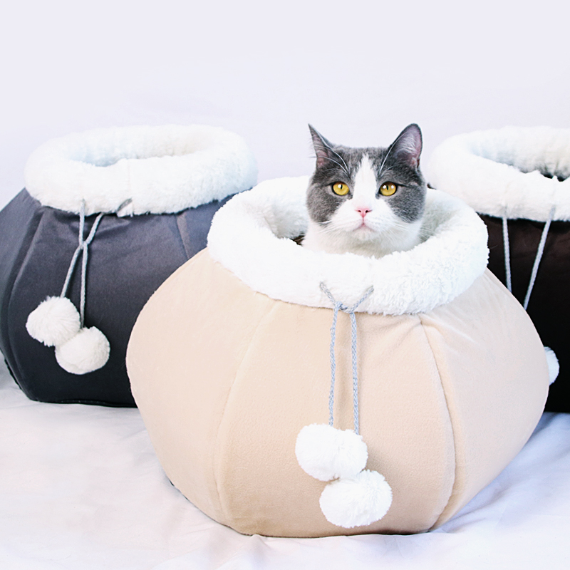 Manufacturer Wholesale Short Plush Cotton Stuffed Lantern Cat Warm House