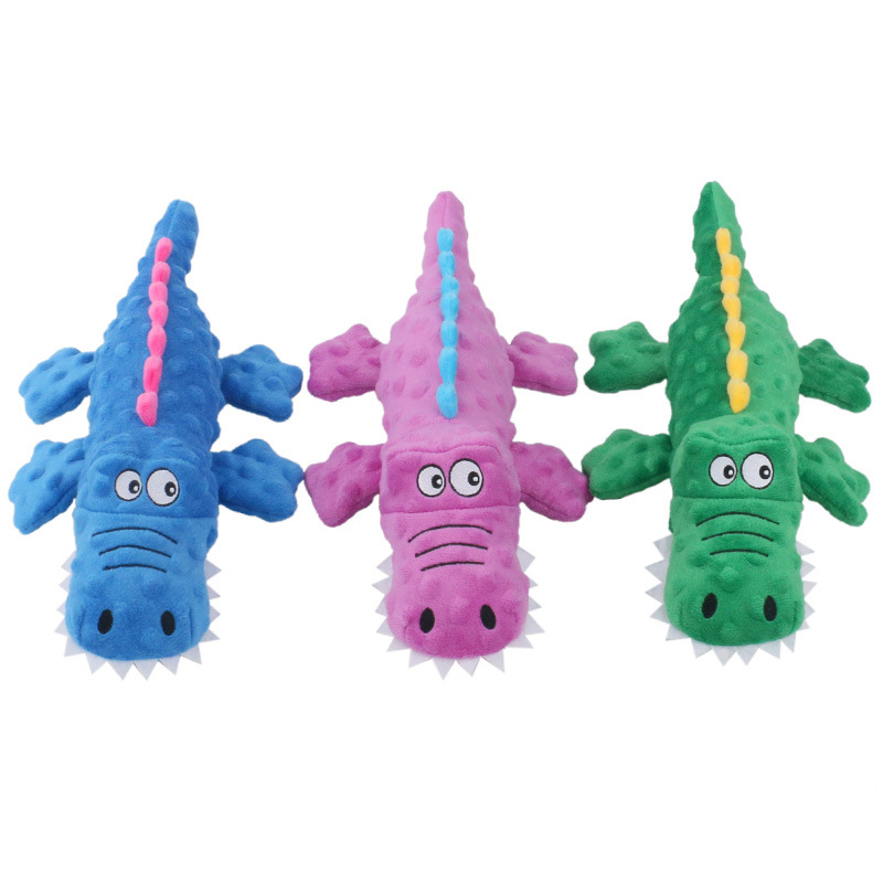 Manufacturer Wholesale Crocodile Design Dog Plush Toys Green Blue Purple