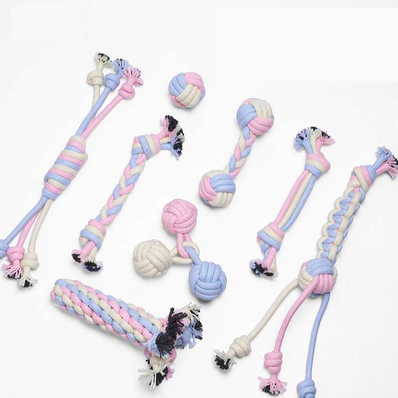 Manufacturer Wholesale Many Design Chew Dog Rope Toys Macaron Color