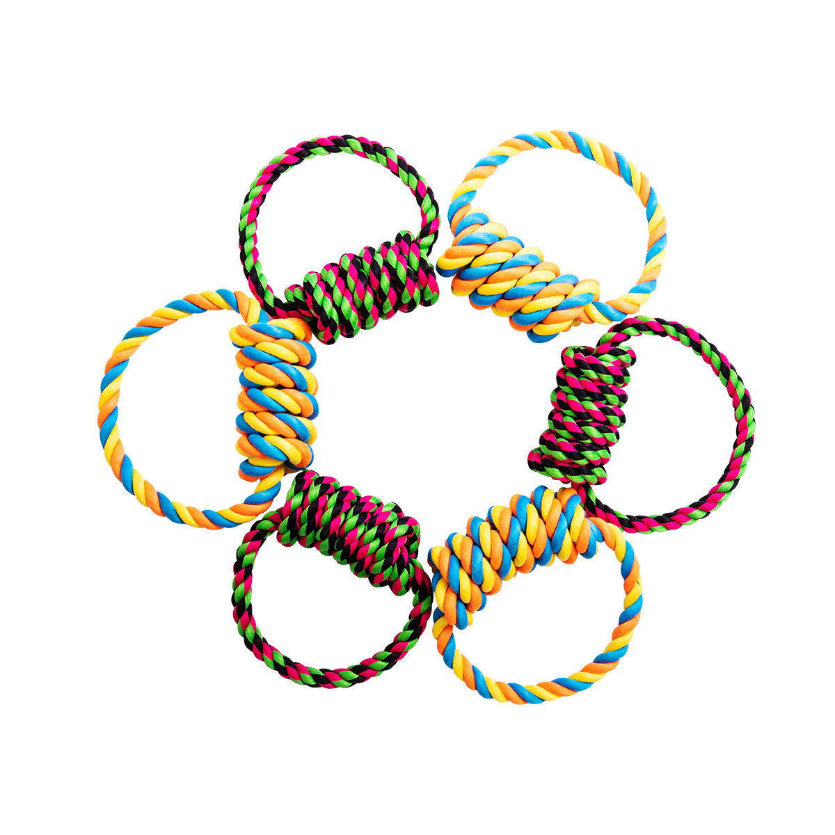Manufacturer Wholesale Interleaved Chew Dog Rope Toys Semicircle Design