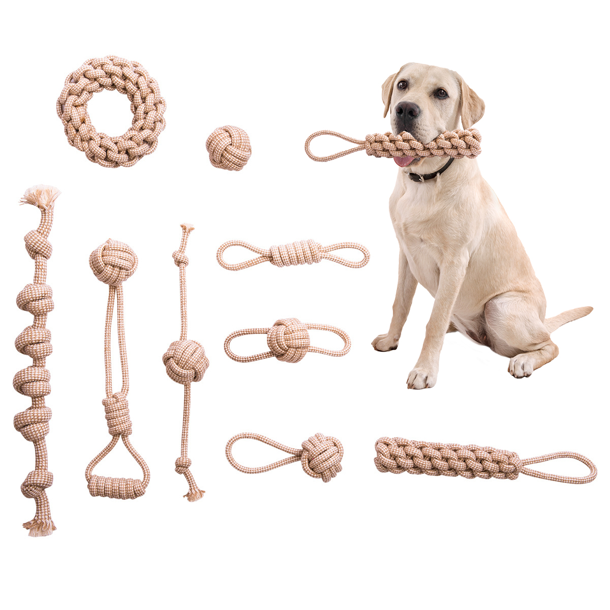 Manufacturer Wholesale Beige Chew Dog Cotton Rope Toys