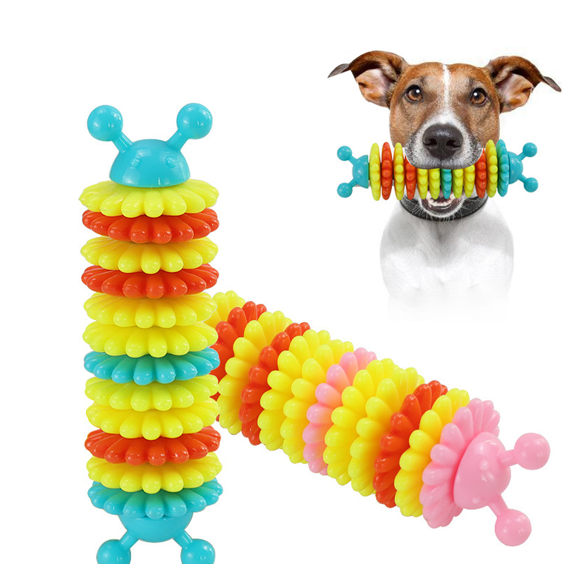 Manufacturer Wholesale Clean Teeth Feeder Dog Tpr Chew Toys Caterpillar Design