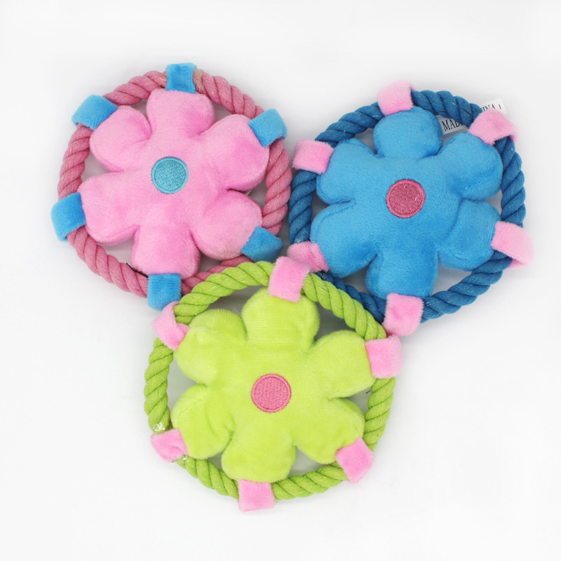Manufacturer Wholesale Flower Design Chew Round Dog Plush Rope Toys