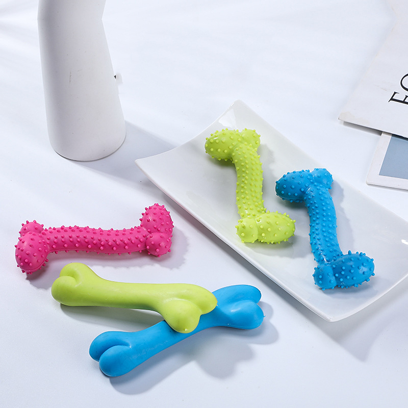 Manufacturer Wholesale Chew Dog Tpr Bone Toys Pink Yellow Blue