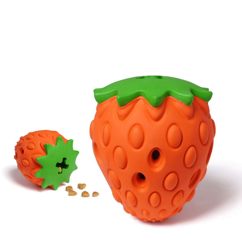 Manufacturer Wholesale Strawberry Chew Dog Tpr Feeder Toy