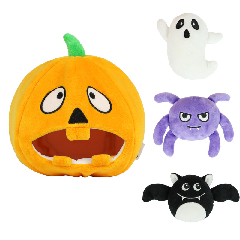 Manufacturer Wholesale Pumpkin Ghost Spider Bat Dog Plush Toys Halloween Design