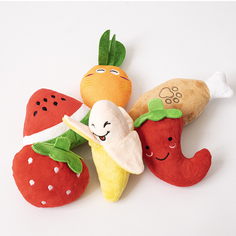 Manufacturer Wholesale Cute Design Fruit Donut Dog Plush Toys