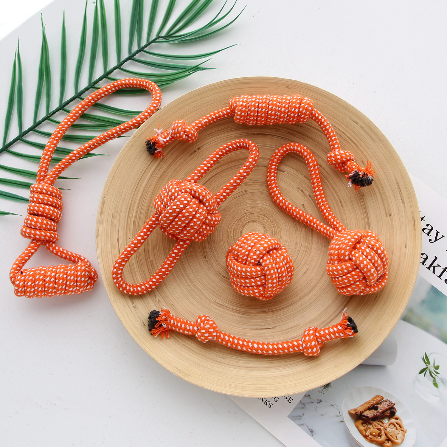 Manufacturer Wholesale Orange Green Blue Chew Dog Rope Toys Set