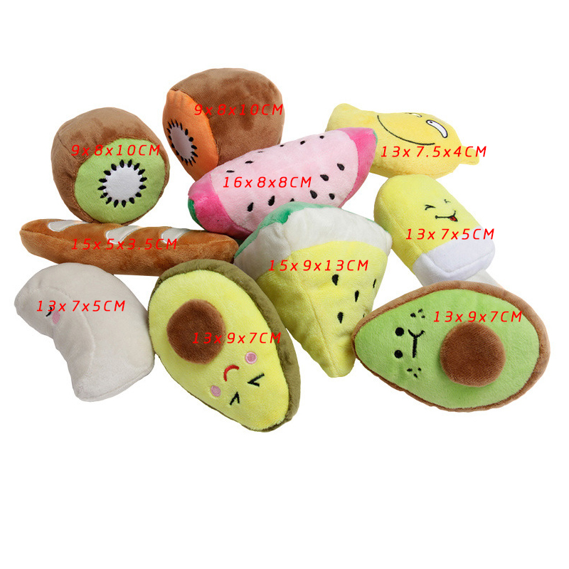 Manufacturer Wholesale Fruit Design Kiwi Avocado Donut Dog Plush Toys