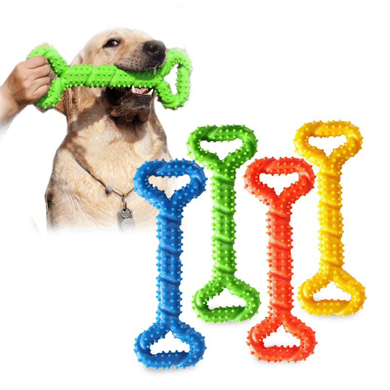 Manufacturer Wholesale Training Green Yellow Blue Orange Dog Tpr Bone Chew Toys