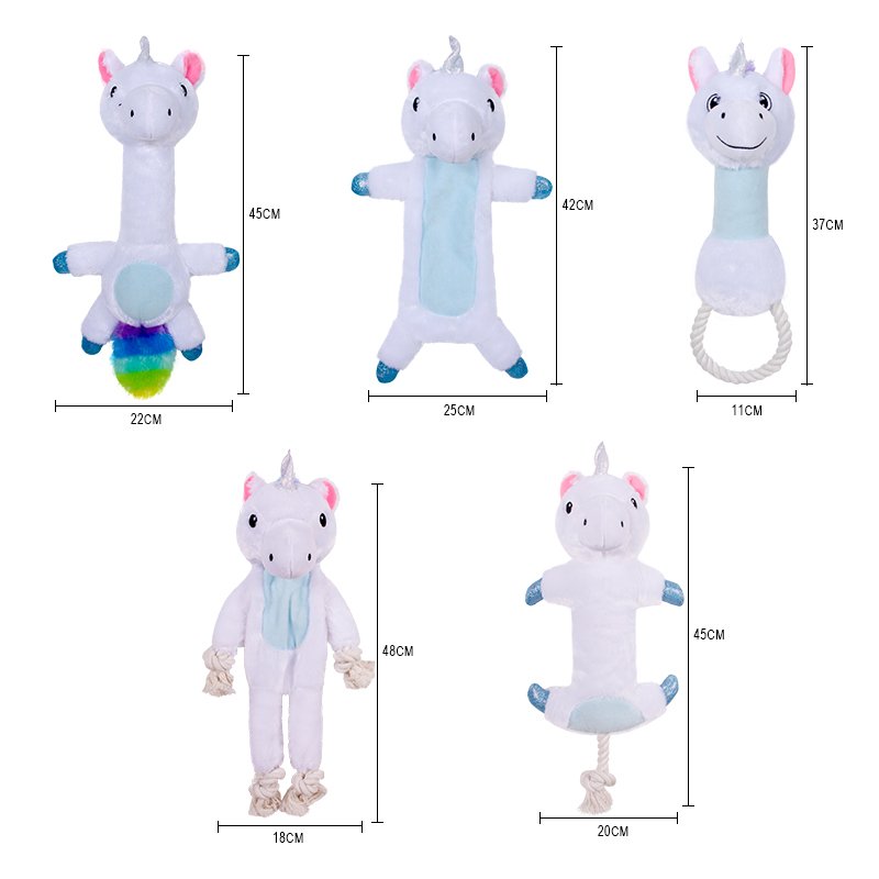 Manufacturer Wholesale Cute Macaron Color Colorful Soft Plush Dog White Toys With Rope Set