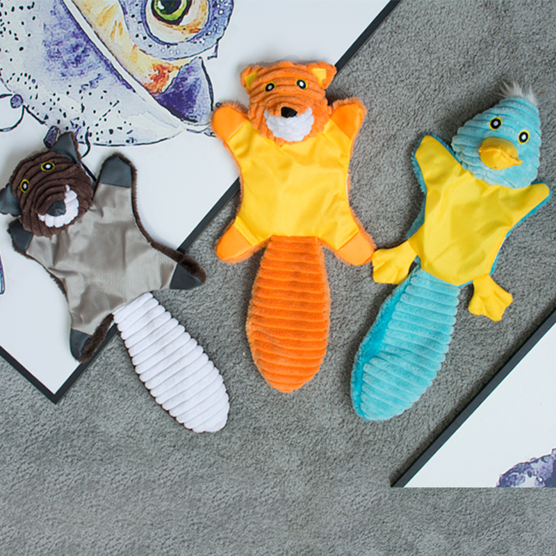 Manufacturer Wholesale Stuffed Squeaky Chew Cute Chicken Bear Fox Dog Short Plush Toys