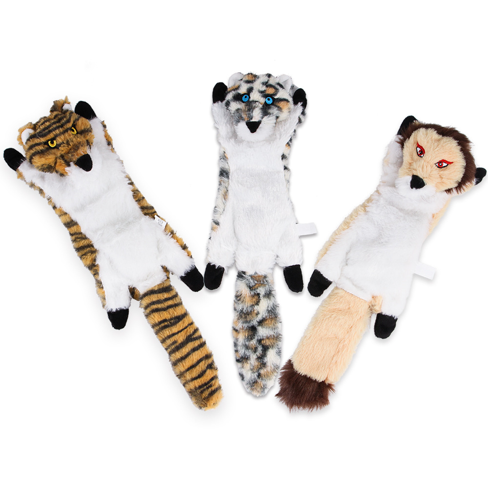 Manufacturer Wholesale Lion Tiger Squeaky Plush Dog Leopard Toy