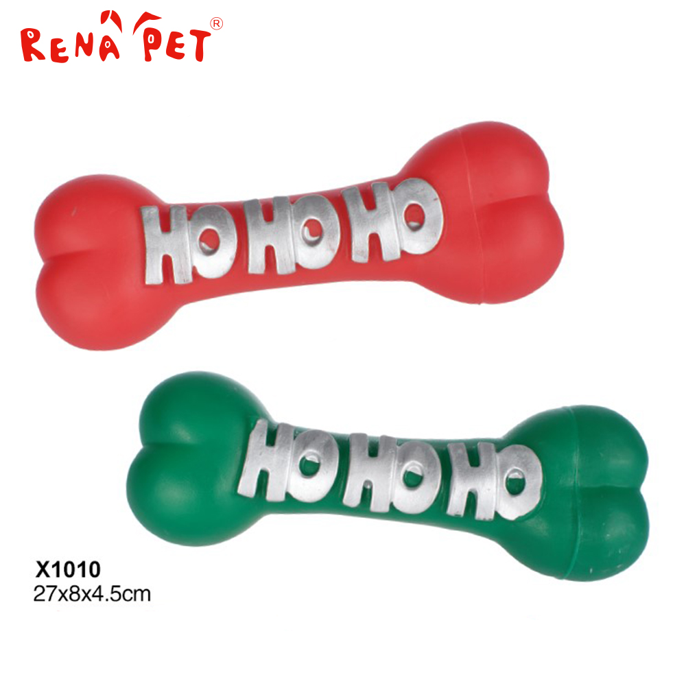 Bone Shape Squeaky Pet Dog Vinyl Toy Christmas Toy