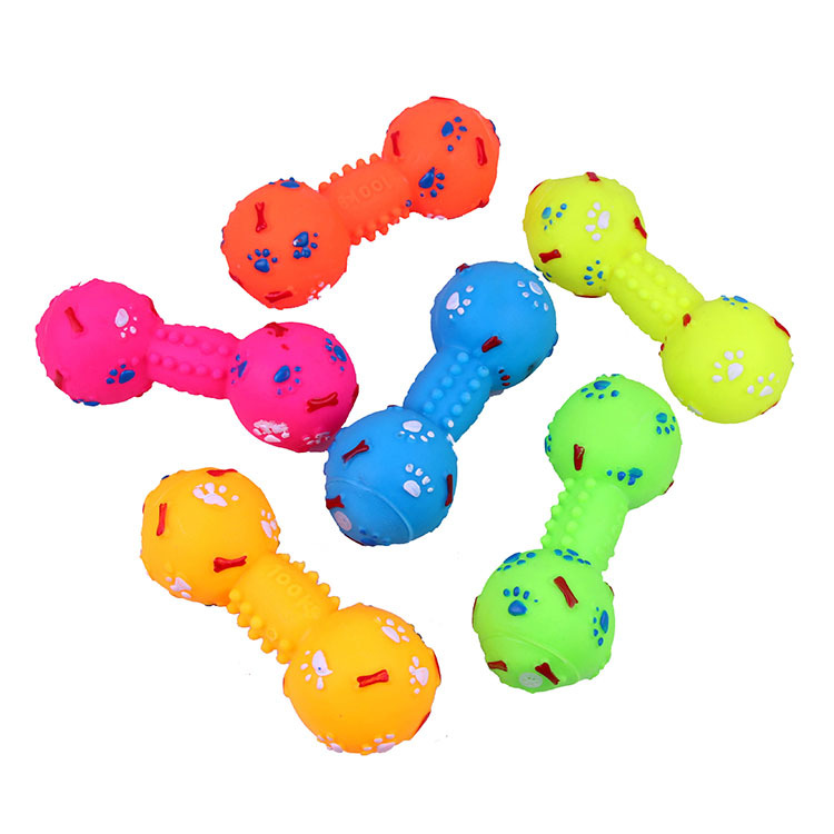 Wholesale Manufacturer Colorful Bite Resistance Bowling Shape Dog Vinyl Toy