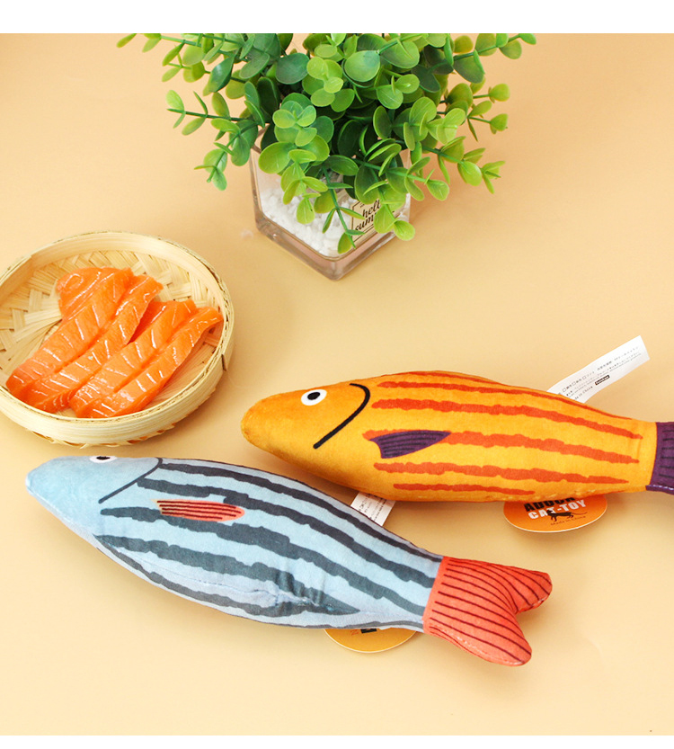 Manufacturer Wholesale Catnip Bell Included Cat Plush Fish Toys