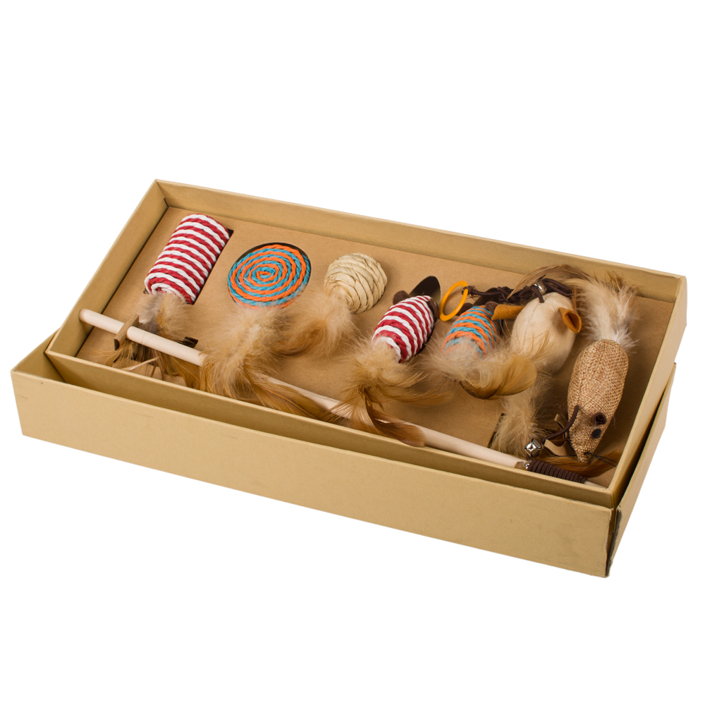 China Wholesale Manufacturer Interactive Mouse Bird Feather Variety Cat Toy Set