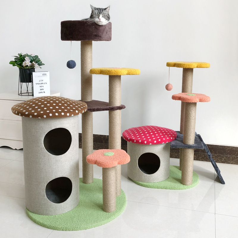 Manufacturer Wholesale Cute Design Cashmere Cat Tree With House