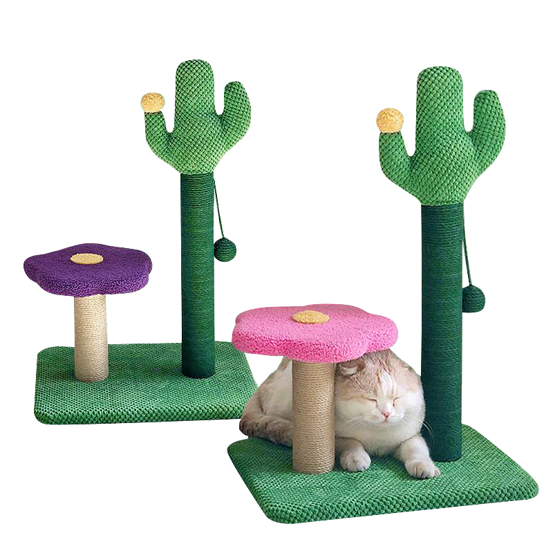 Manufacturer Wholesale Corduroy Sisal Flower Cat Cactus Scratcher