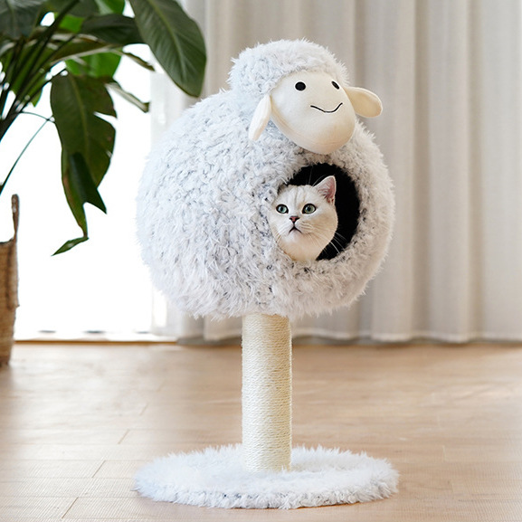 Manufacturer Wholesale Sheep Shape Cat Scratcher Tree Cute Design