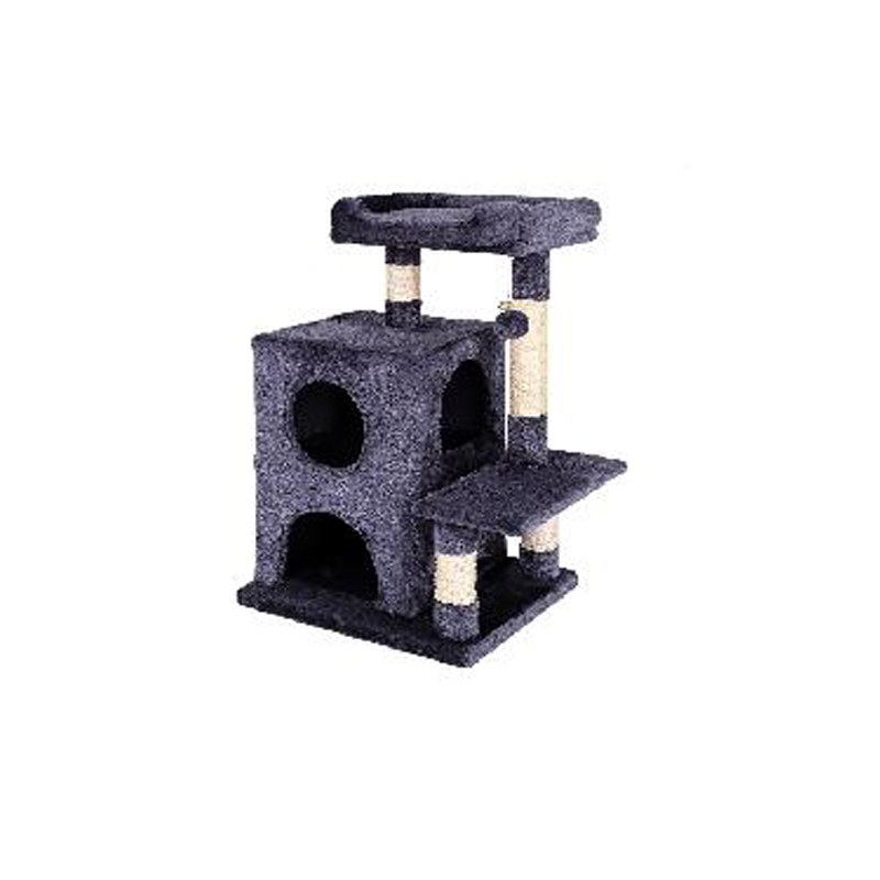 Manufacturer Wholesale Oem Sisal Short Plush Cat Tree Scratcher Grey Dark Blue