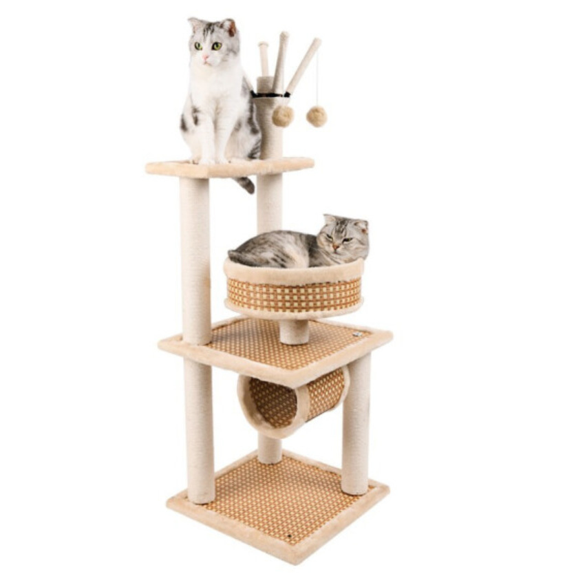 Manufacturer Wholesale Summer Short Plush Sisal Cool Cat Rattan Mat Tree Scratcher