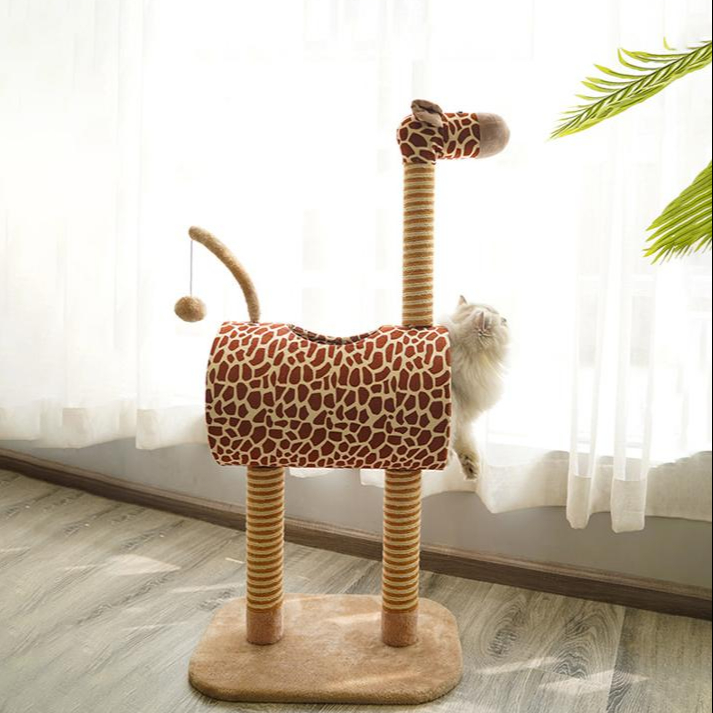 Manufacturer Wholesale Cute Sisal Cat Tree Giraffe Scratcher