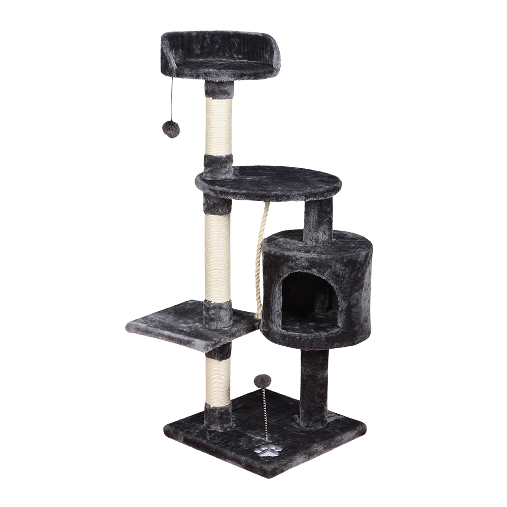 Short Plush High Quality Middle Size Cat Trees Dark Grey