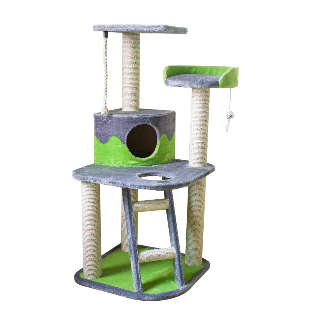 Green Grey Big Size Cat Tree With Ladder