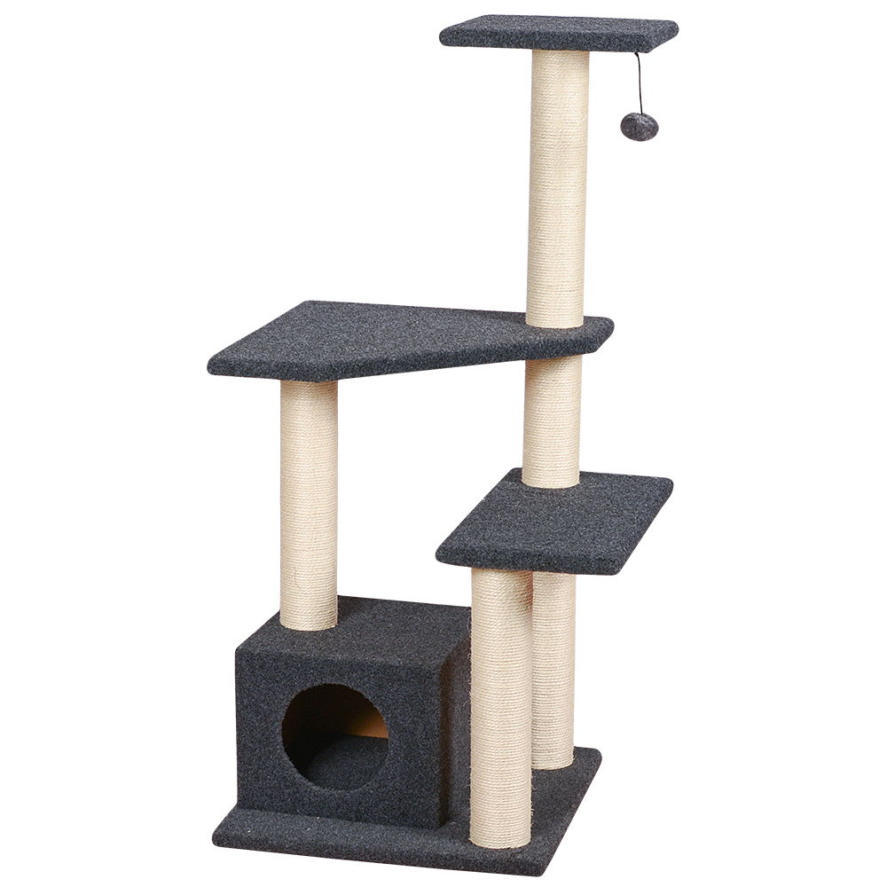 Small Size Beige Grey Lamb Wool Cat Trees Felt Cloth