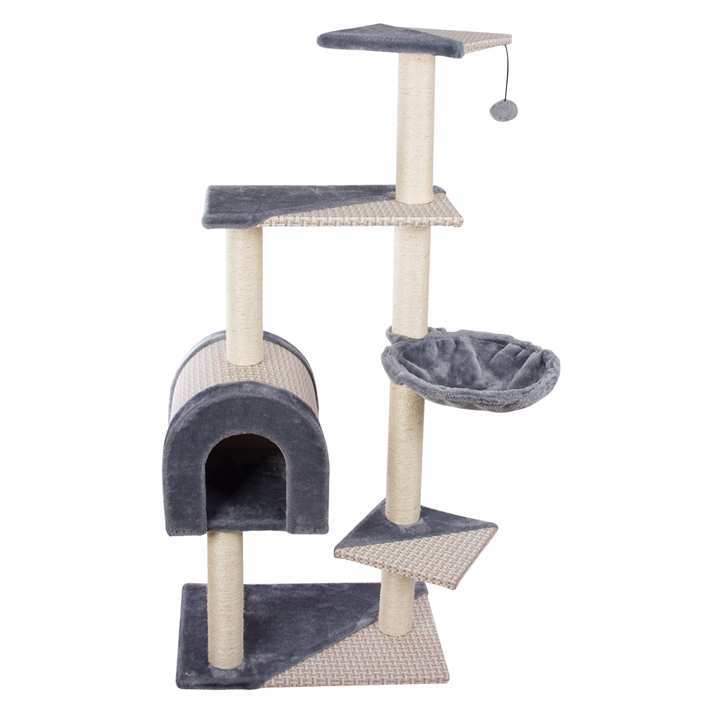 Bsci Factory Big Grey Cat Tree With Toy