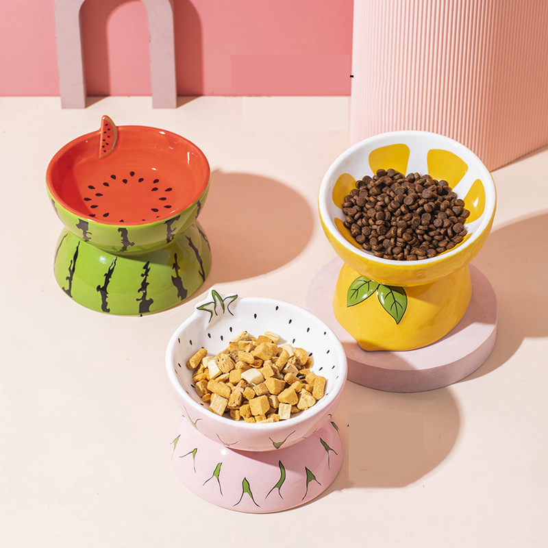 Manufacturer Wholesale Ceramic Dog Cat Bowl Fruit Design