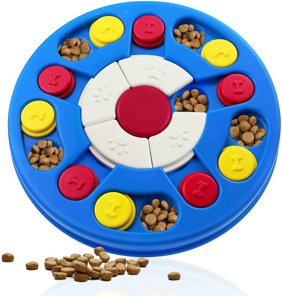 Manufacturer Wholesale Blue Round Design Dog Smart Rotation Feeder Toy