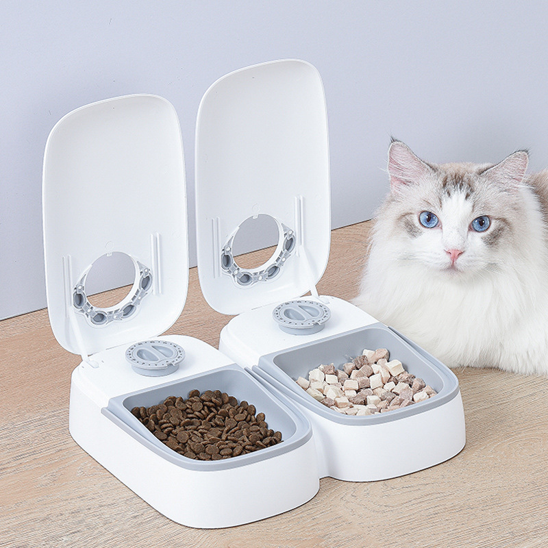 Manufacturer Wholesale Smart Time Control Automatic Pet Dog Two Feeder Bowls