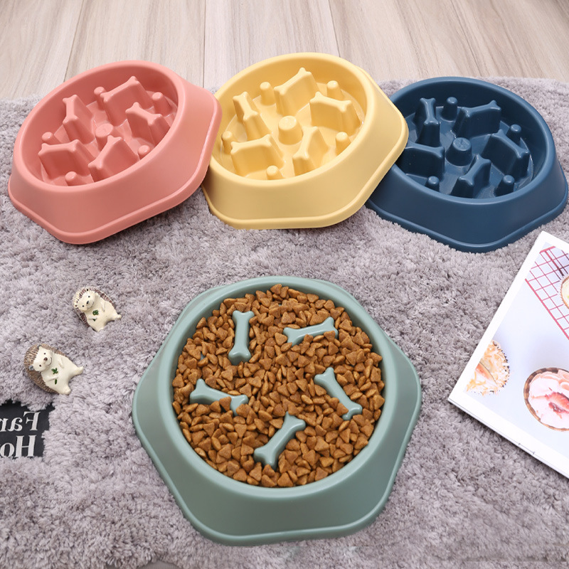 Manufacturer Wholesale Multi-colors Slow Feeder Dog Bowl Bone Design