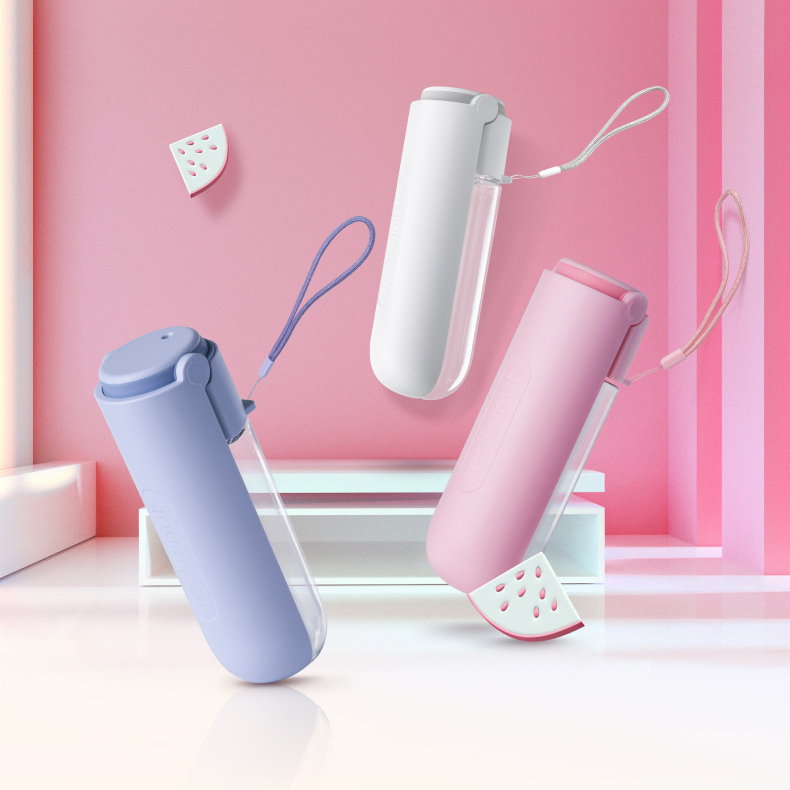 Manufacturer Wholesale White Purple Pink Foldable Portable 420ml Large Dog Water Bottle For Outdoor Use