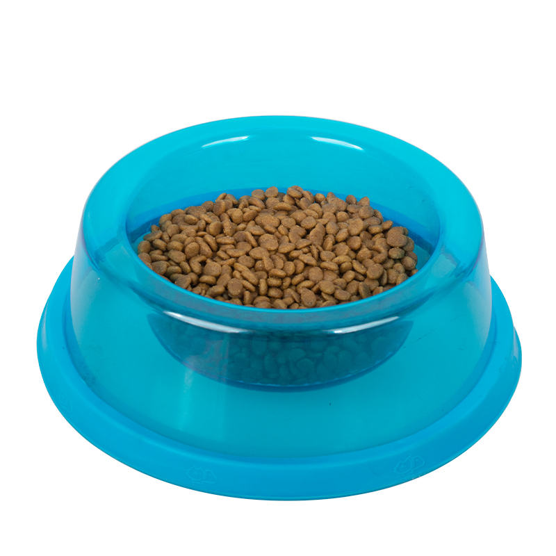 Manufacturer Wholesale Blue Plastic Pet Dog Bowl With Tpr Circle