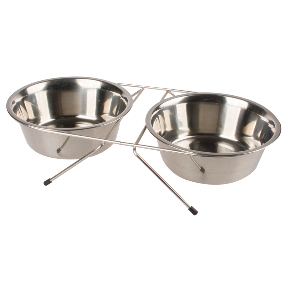 Stand Basic Twins Stainless Pet Feeder For Big Dog
