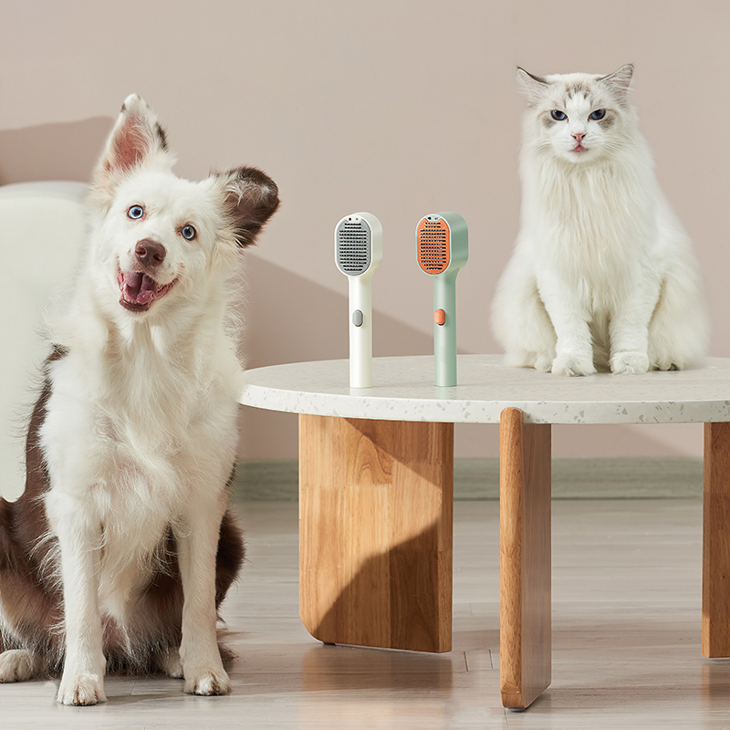 Manufacturer Wholesale Green White Charging Cat Dog Comb With Led Light