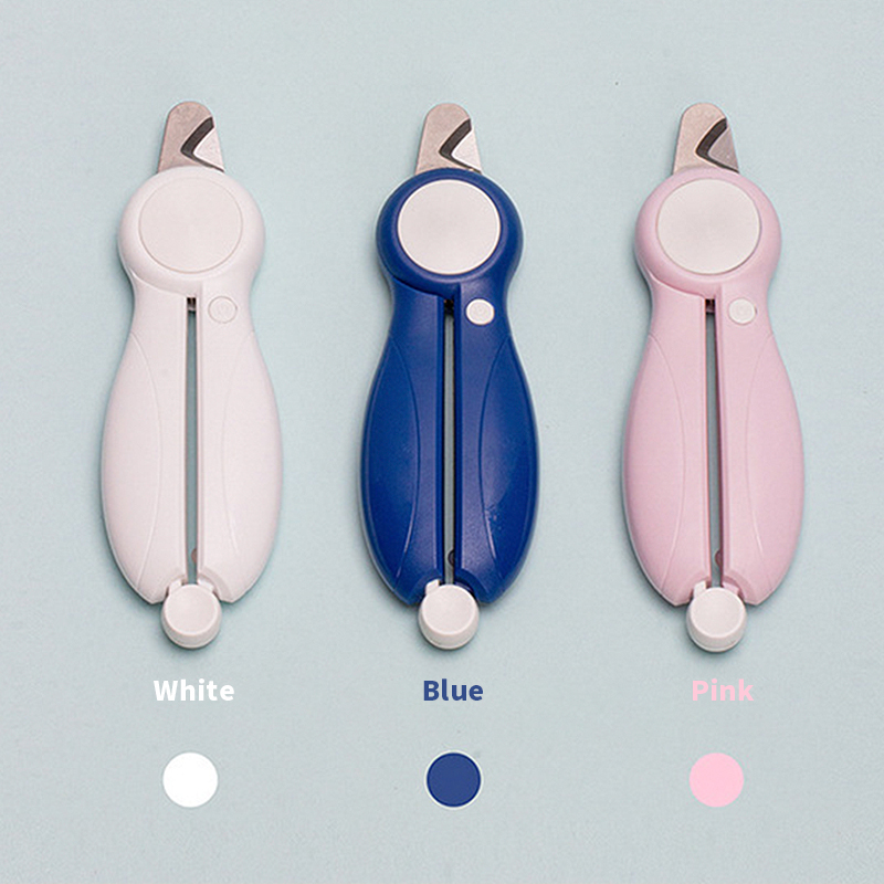 Manufacturer Wholesale Pink White Blue Battery Dog Nail Clippers With Led Light