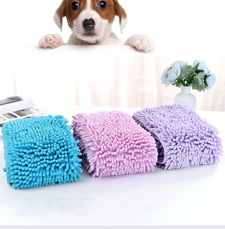Manufacturer Wholesale Custom Logo Soft Pet Grooming Towel For Dog Grey Pink Blue Green
