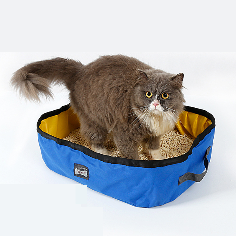 Manufacturer Wholesale Custom Logo Oem Grey Blue Yellow Waterproof Carrier Portable Foldable Cat Litter Box