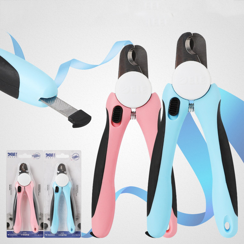 Manufacturer Wholesale Pink Blue Tpr Stainless Steel Cat Dog Pet Nail Clippers