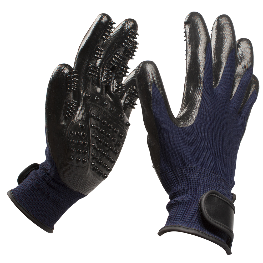 New Rubber Breathable Blue Dog Pet Grooming Glove