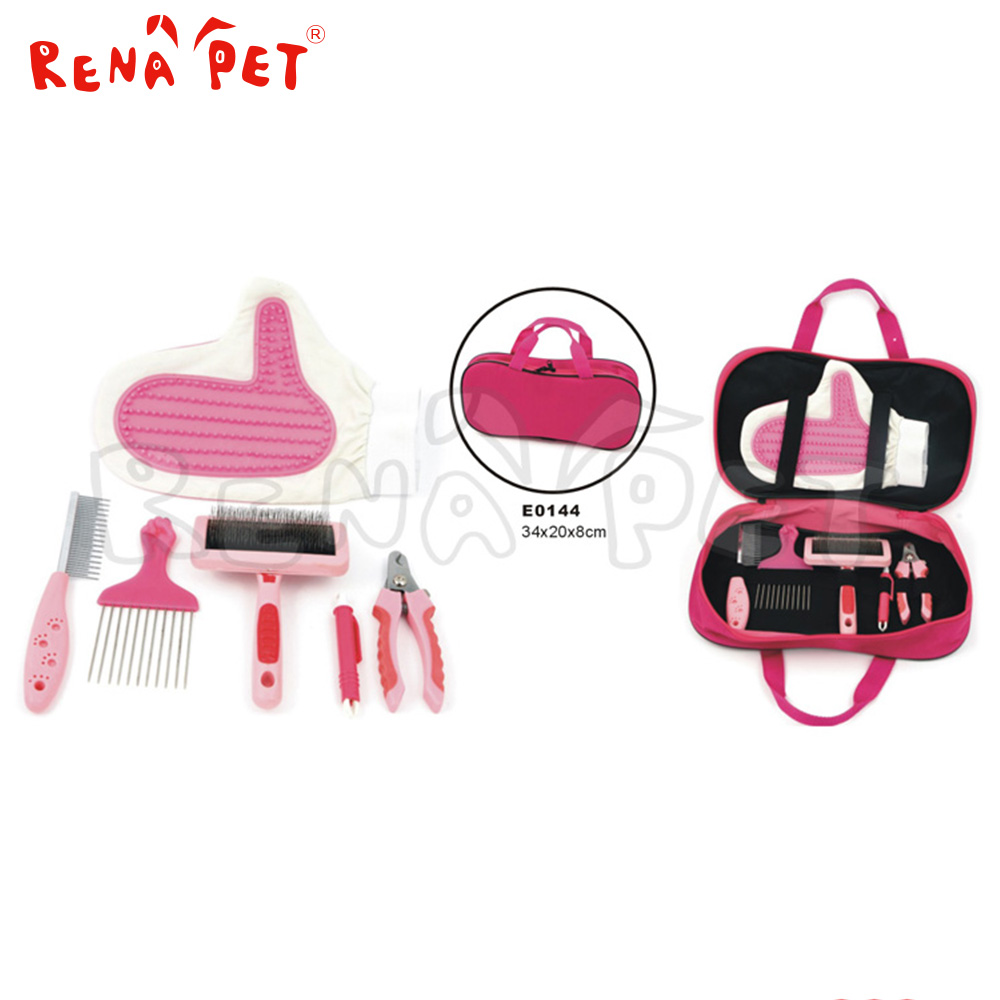 6 Pieces Dog Grooming Tools,Pink Dog Grooming Set