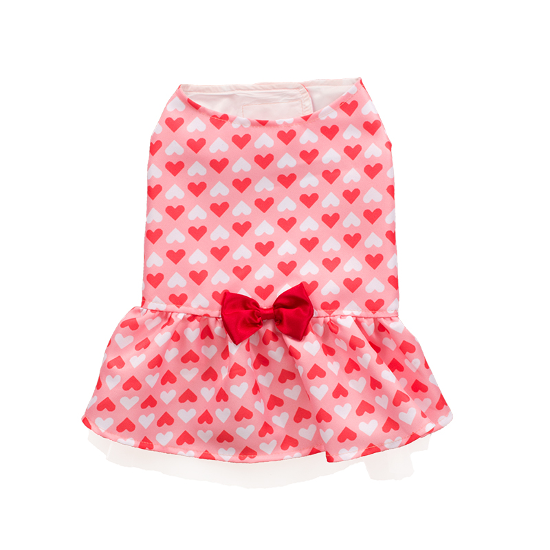 Manufacturer Wholesale Love Pattern Dog Dress Clothes Valentines Series