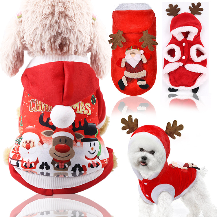 Manufacturer Wholesale Warm Soft Cute Design Dog Christmas Clothes
