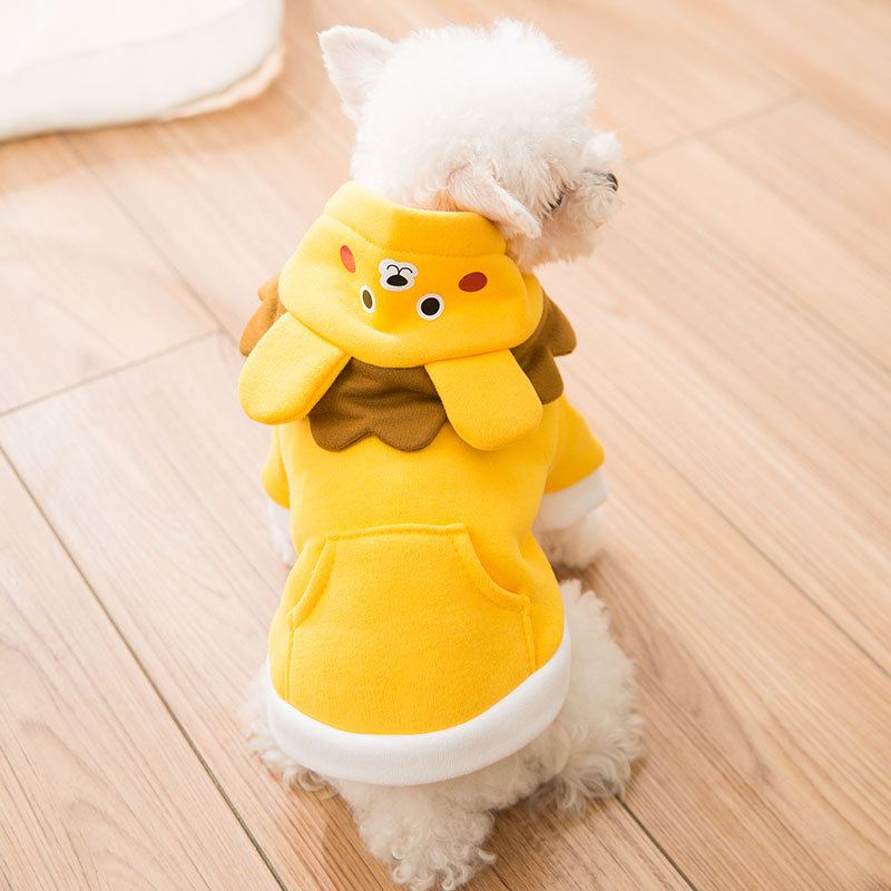 Manufacturer Wholesale Cute Lion Design Short Plush Dog Hoodie Winter