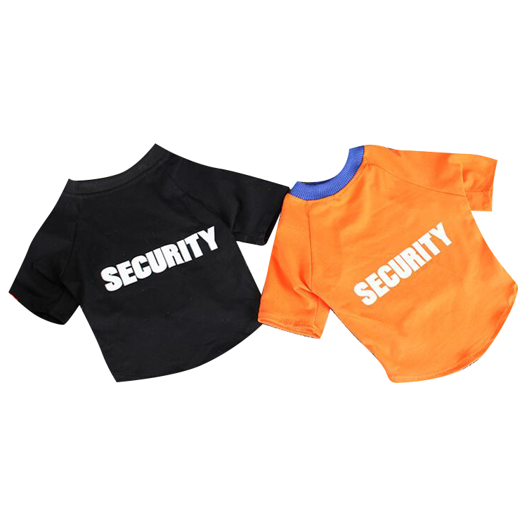Manufacturer Wholesale Oem Custom Logo Size Black Orange Cotton Breathable Summer Dog Clothes Dog Pet T Shirt